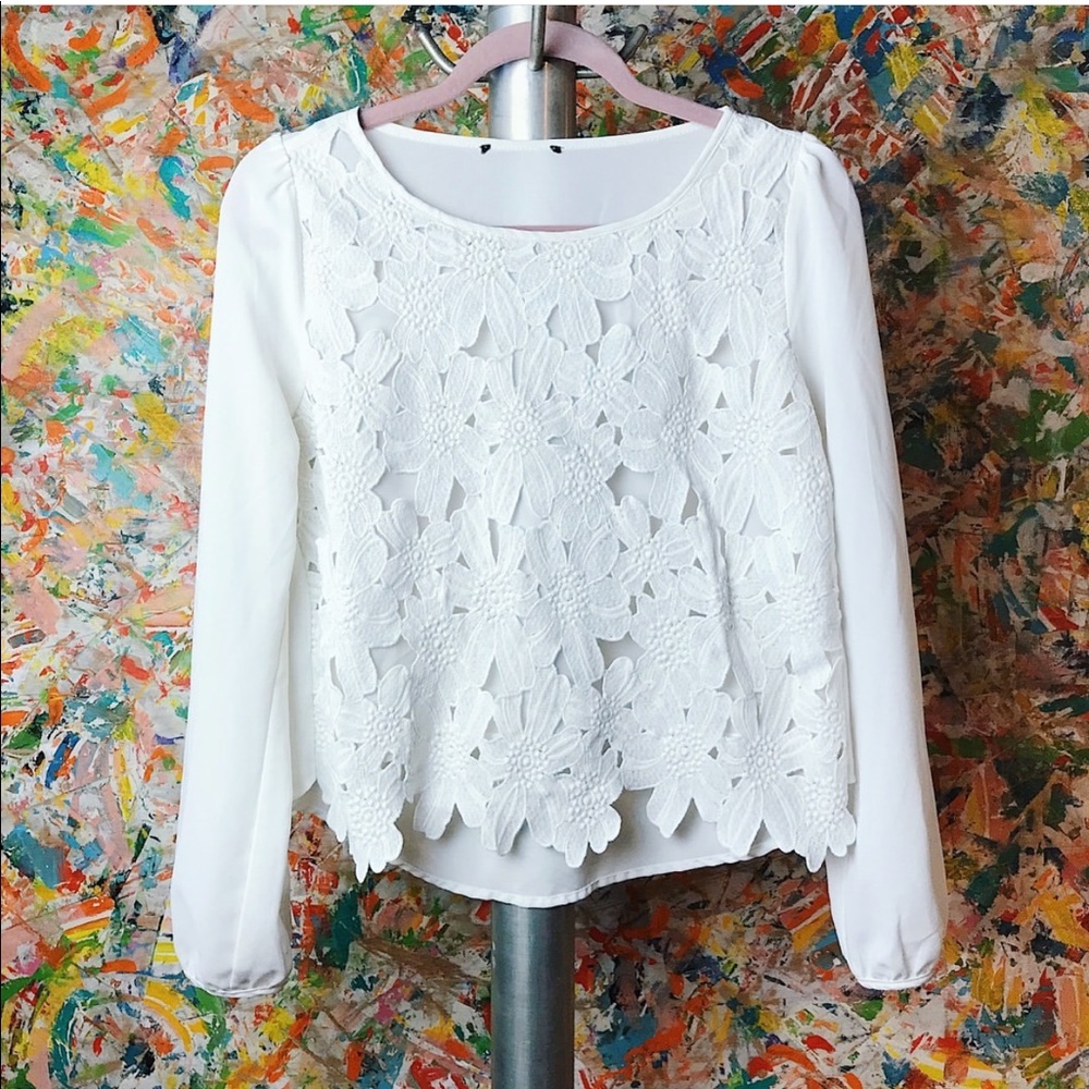 White Floral Top